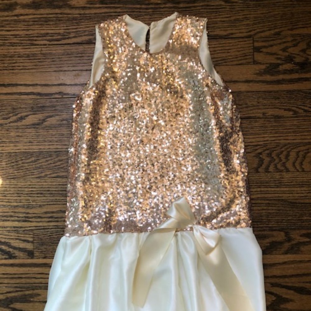 Champagne Sequin Flower Girl Dress